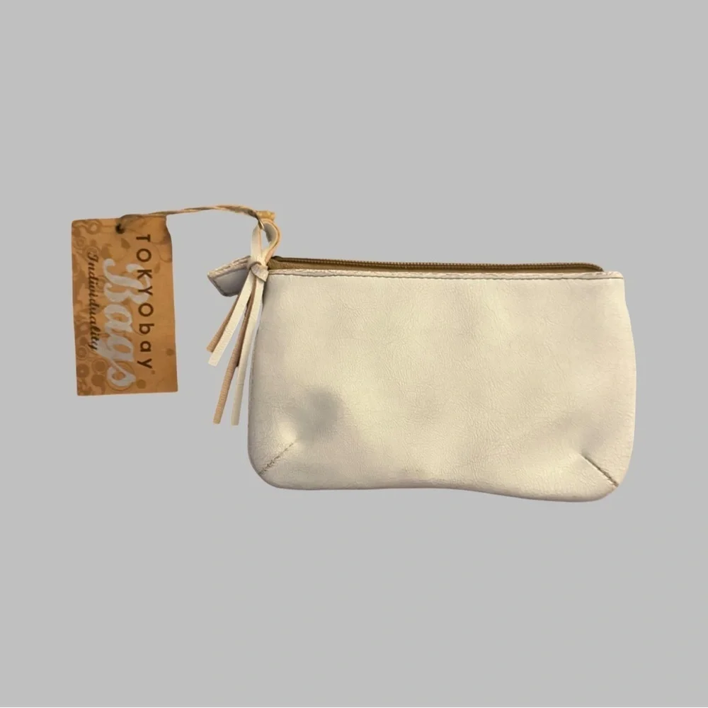 NWT TOKYOBAY Gold and Red Canvas Pouch